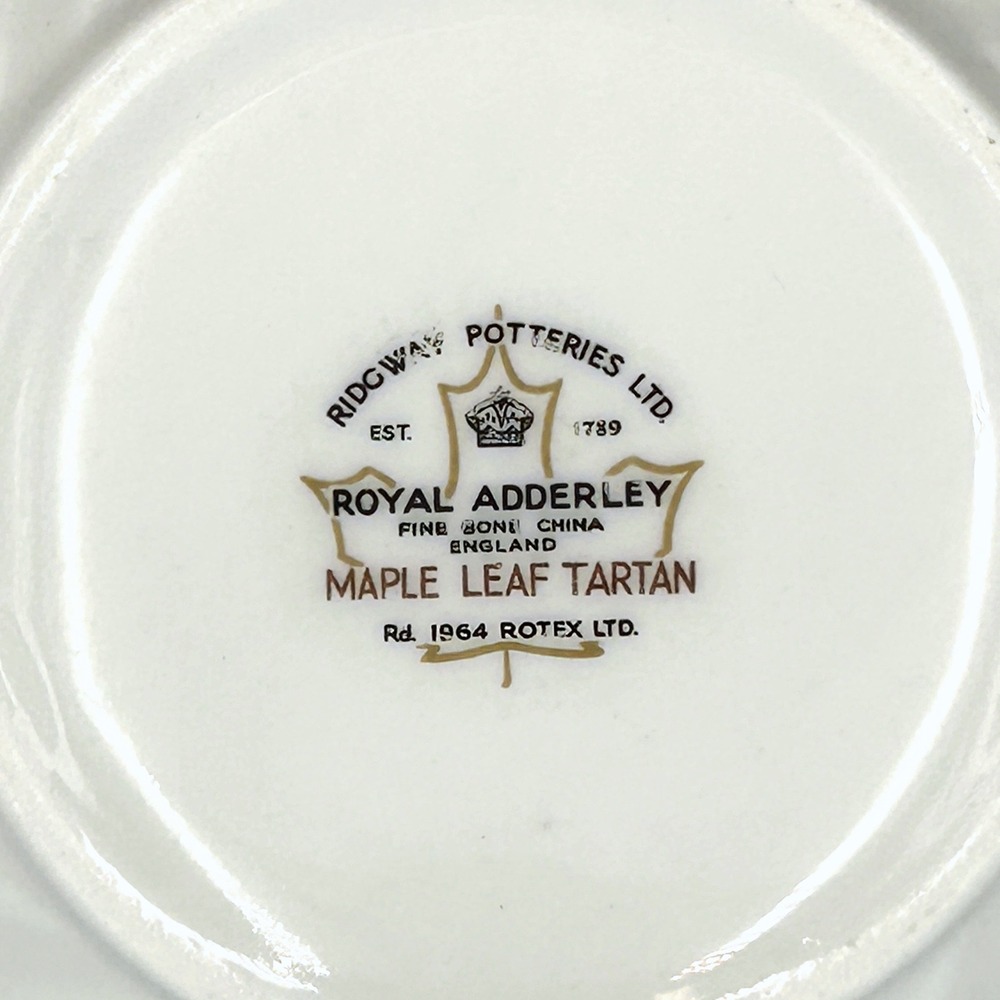 VTG 60s Royal Adderley Maple Leaf Tartan Berry Nut Bowl Fine Bone China‎ England - Picture 5 of 7